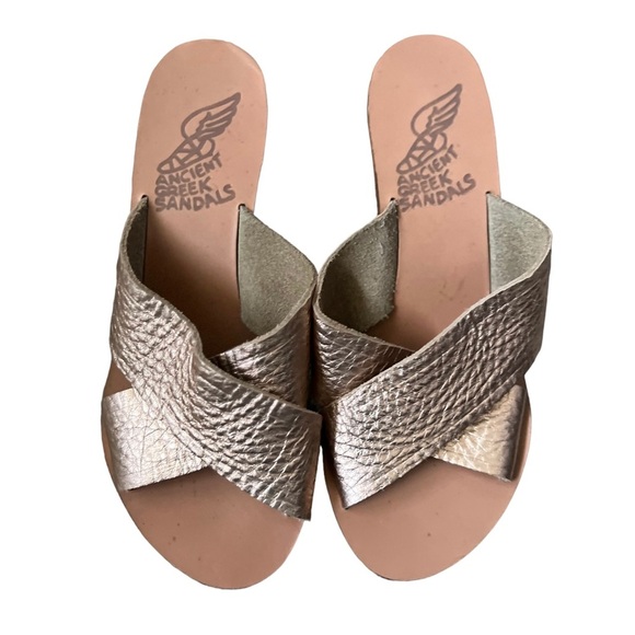 Ancient Greek Sandals Metallic Slide Sandals - Picture 7 of 15